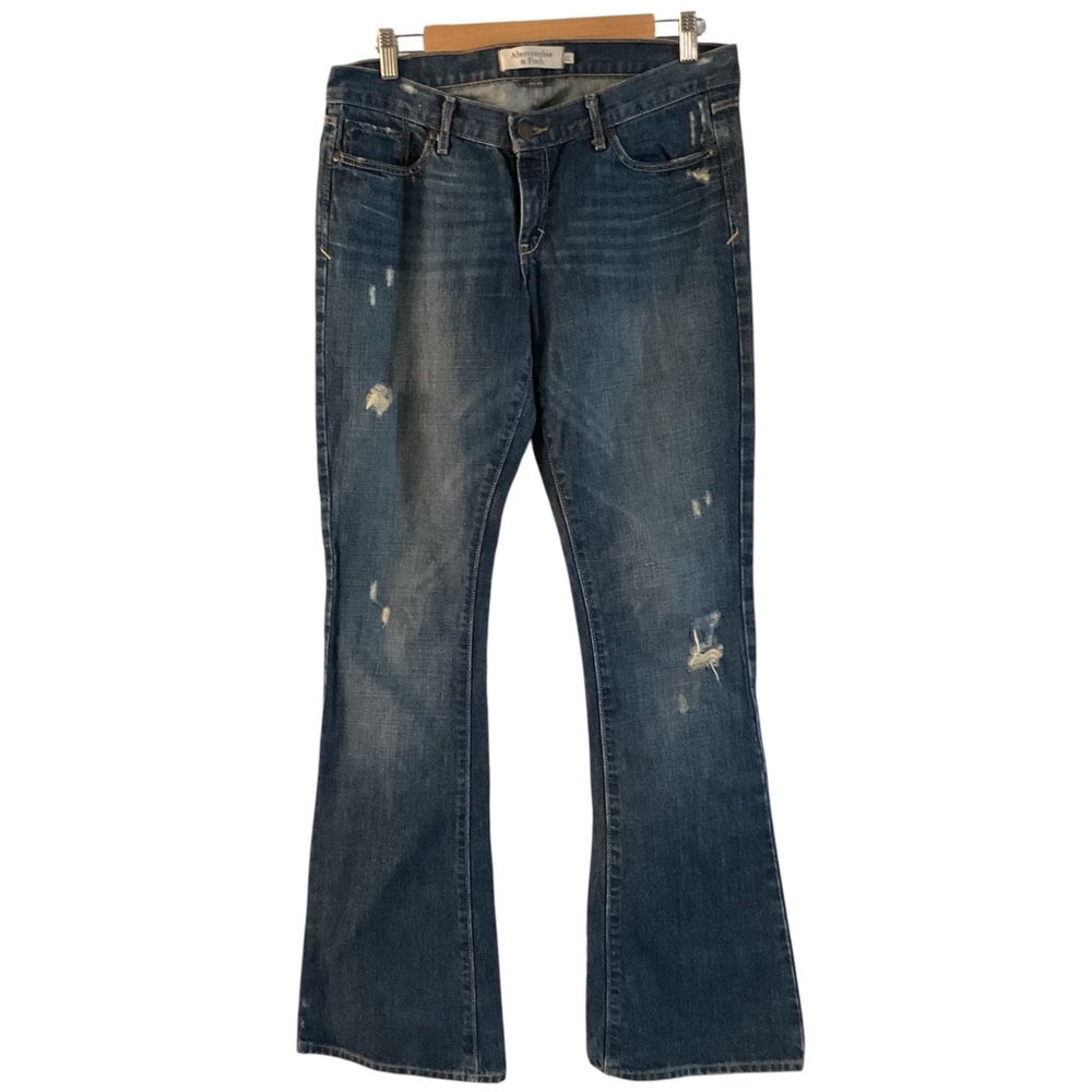 Abercrombie & Fitch Dark Wash Madison Stretch Bootcut Flare Blue Jeans Pants 8L